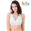 Mamaway Antibacterial Crossover Sleeping & Nursing Bra With Pads, Blue