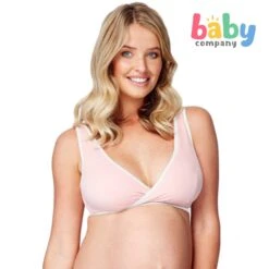 Mamaway Antibacterial Crossover Sleeping & Nursing Bra With Pads, Pink