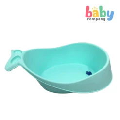 Mom & Baby Whale Bath Tub With Drainer - Green