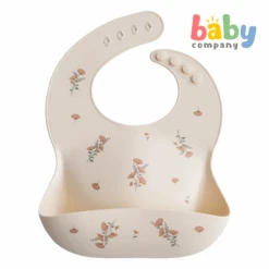 Mushie Silicone Bib - Pink Flowers