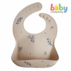 Mushie Silicone Bib - Lilac Flowers