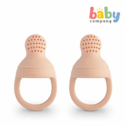Mushie Silicone Fresh Food Feeder 2-pack - Soft Blush