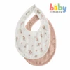 Mushie Muslin Bib 2-Pack - Blush/Pink Floral