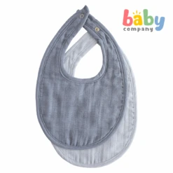 Mushie Muslin Bib 2-Pack - Tradewinds/Baby Blue