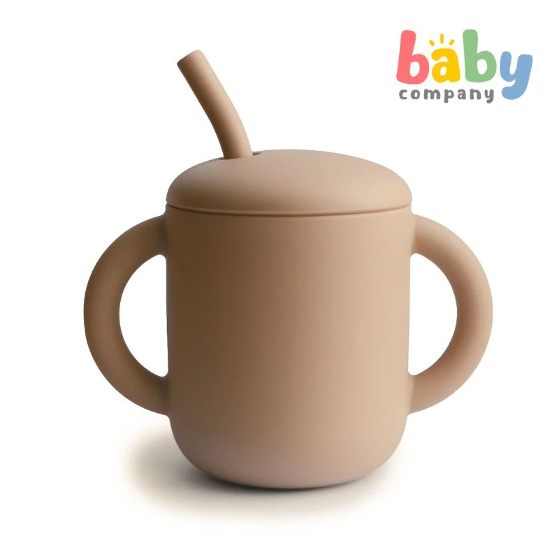 Mushie Silicone Training Cup + Straw - Natural 1 Mushie Silicone Training Cup + Straw - Natural