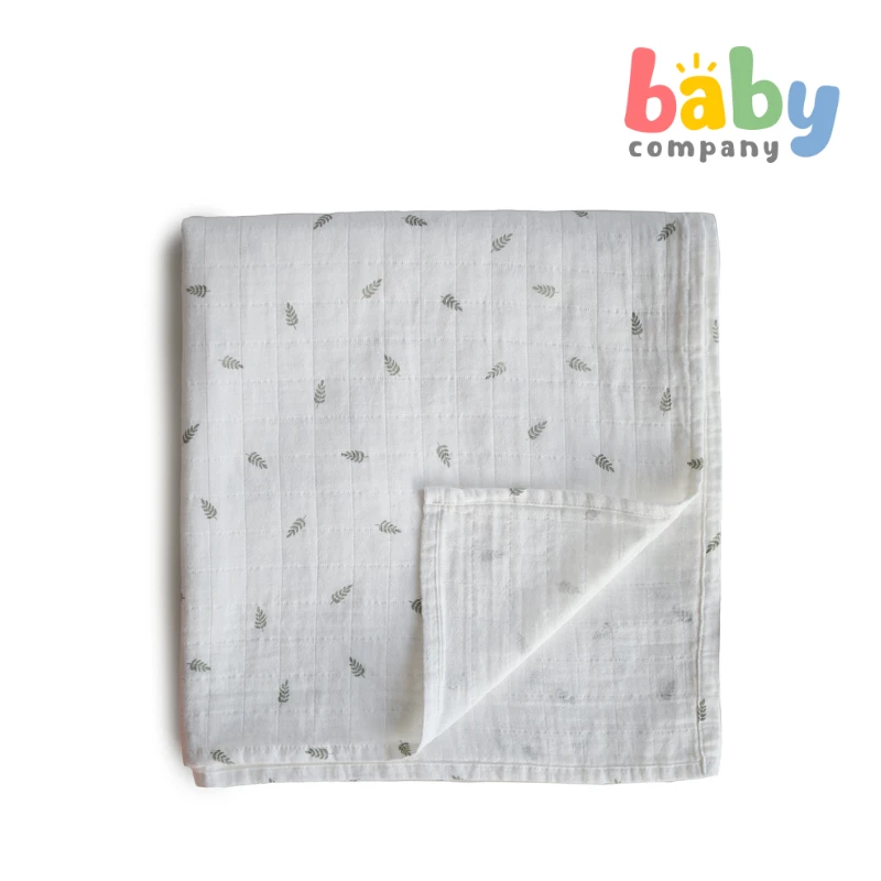 Mushie Swaddle Printed - Leaves 1 Mushie Swaddle Printed - Leaves