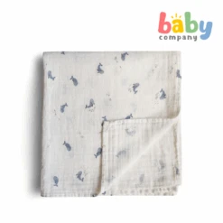 Mushie Swaddle Printed - Whales