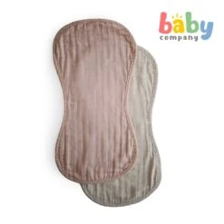Mushie Burp Cloth 2-Pack - Blush/Fog