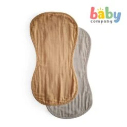 Mushie Burp Cloth 2-Pack - Fall Yellow/Fog