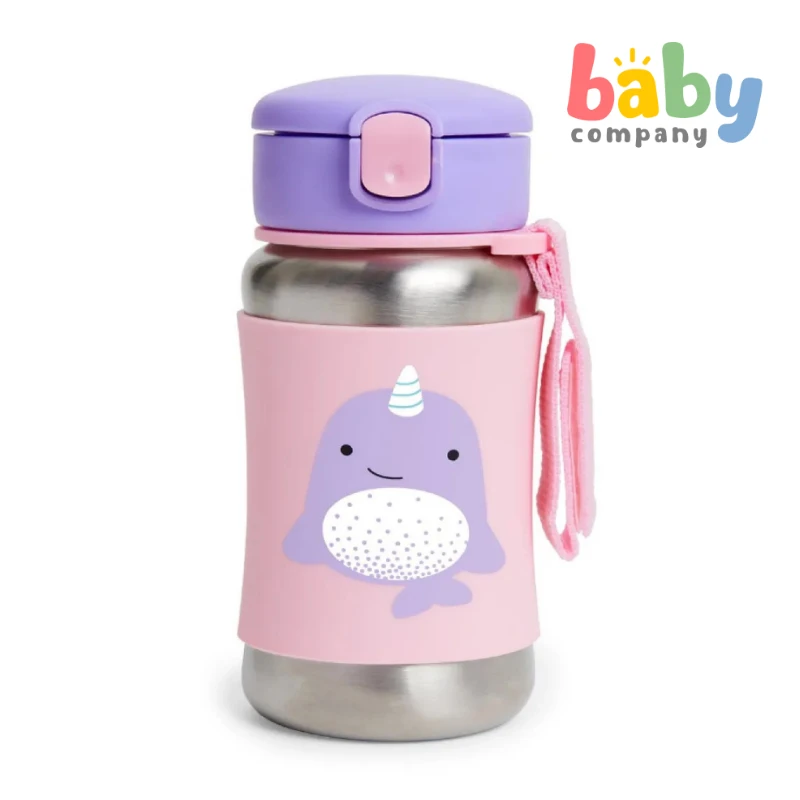 Mushie Skip Hop Zoo SS Straw Bottle - Narwhal 1 Mushie Skip Hop Zoo SS Straw Bottle - Narwhal