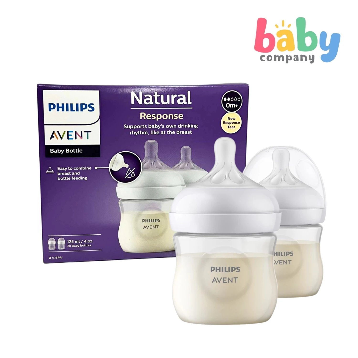 Philips Avent Natural Response Baby Bottle 0m+ - 4oz/125ml, Pack Of 2 3 Philips Avent Natural Response Baby Bottle 0m+ - 4oz/125ml, Pack Of 2 - Image 3