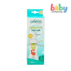 Dr. Brown's Natural Flow Options+ Anti-Colic Glass Wide-neck Bottle 9 Oz / 270 Ml