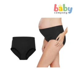 Mamaway Anti-Bacterial Maternity High Rise Briefs Pack Of 2 (Black)