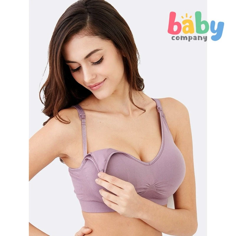 Mamaway 98811P Seamless Maternity & Nursing Antibacterial Bra Dusty Small - Purple 1 Mamaway 98811P Seamless Maternity & Nursing Antibacterial Bra Dusty Small - Purple
